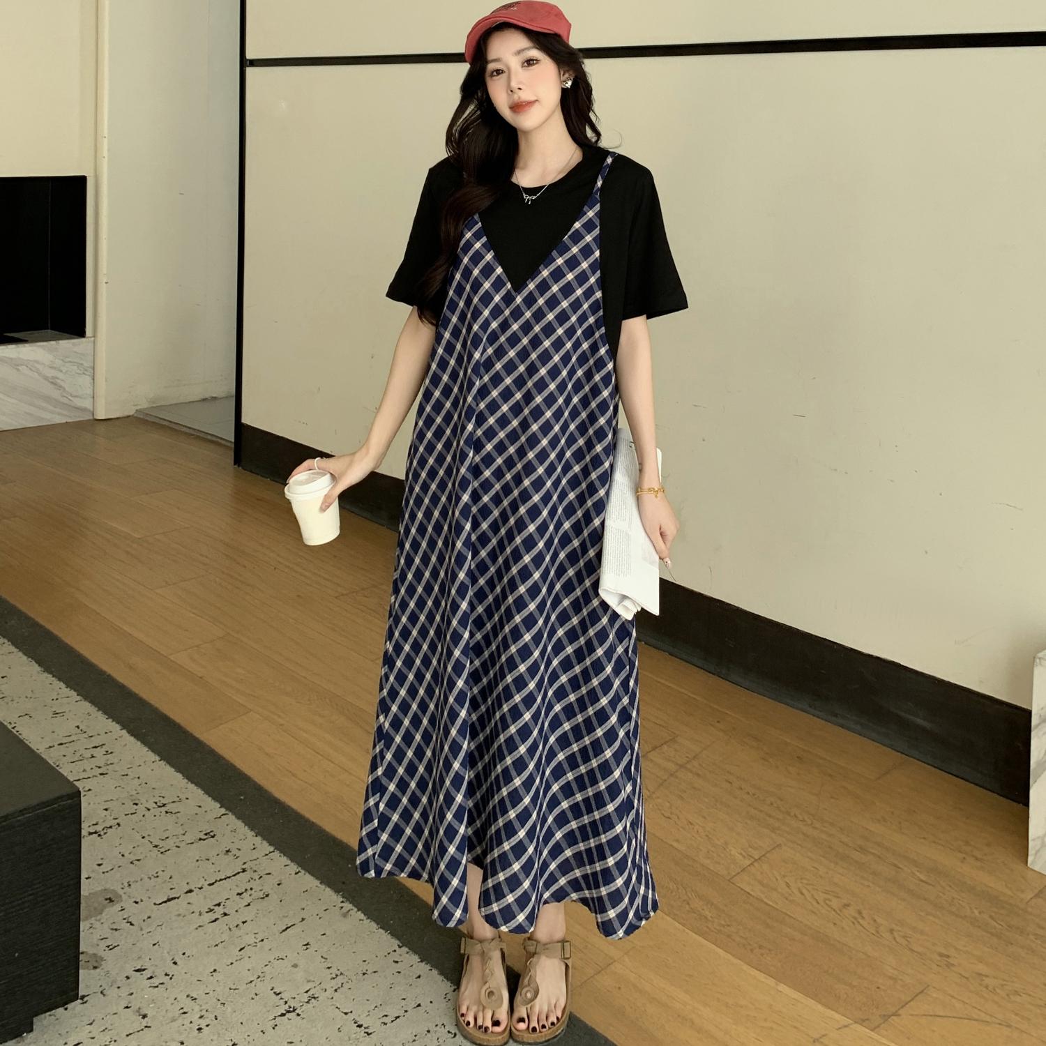 DIMANAF 2025 Summer Plus Size Dress Women Casual Vintage Plaid Dress Basic Long Elegant Loose Fake Two-Piece Dress L синий
DIMANAF 2025 Summer Plus Size Dress Women Casual Vintage Plaid Dress Basic Long Elegant Loose Fake Two-Piece Dress L синий