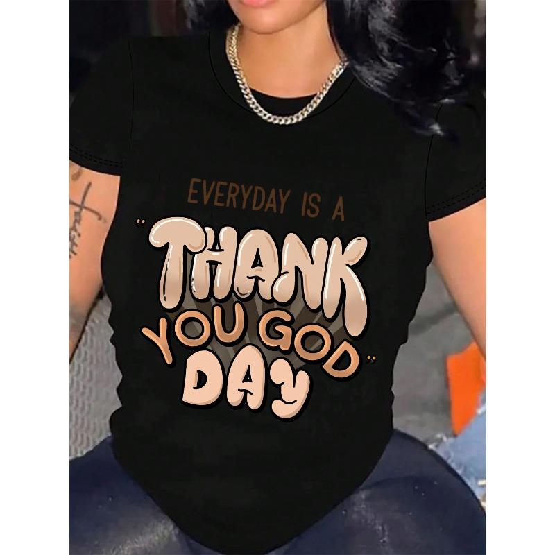 A Black Graphic Tee for Women Featuring The Phrase Every Day Is A Thank You God Day , Perfect for Casual Outfits, Church Attire S чёрный
A Black Graphic Tee for Women Featuring The Phrase Every Day Is A Thank You God Day , Perfect for Casual Outfits, Church Attire S чёрный