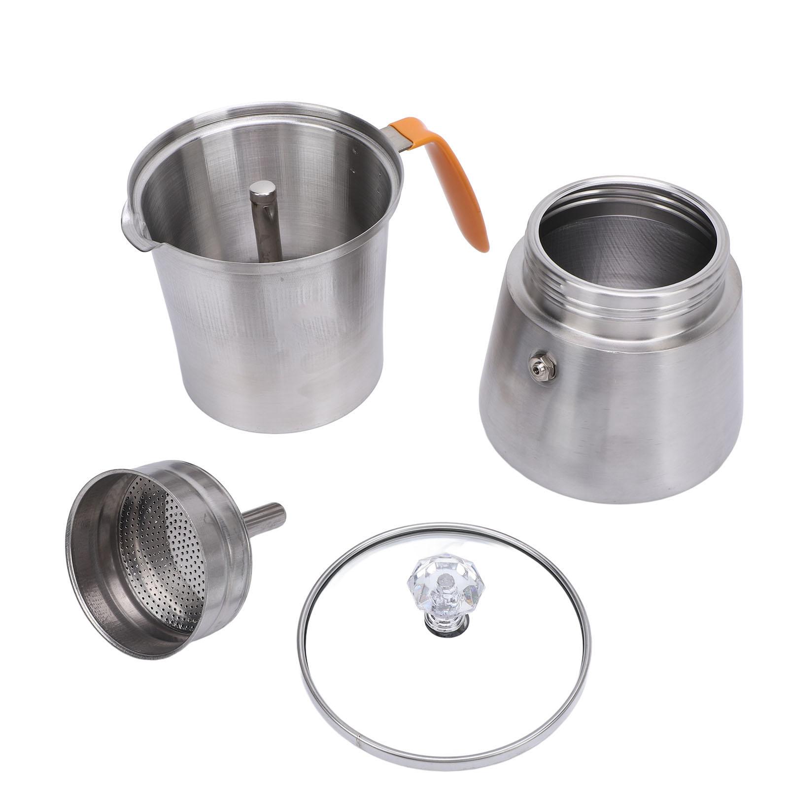 Stainless Steel Portable Hand Pour Coffee Pot with Glass Lid Heat Resistant Handle for Italian
Stainless Steel Portable Hand Pour Coffee Pot with Glass Lid Heat Resistant Handle for Italian