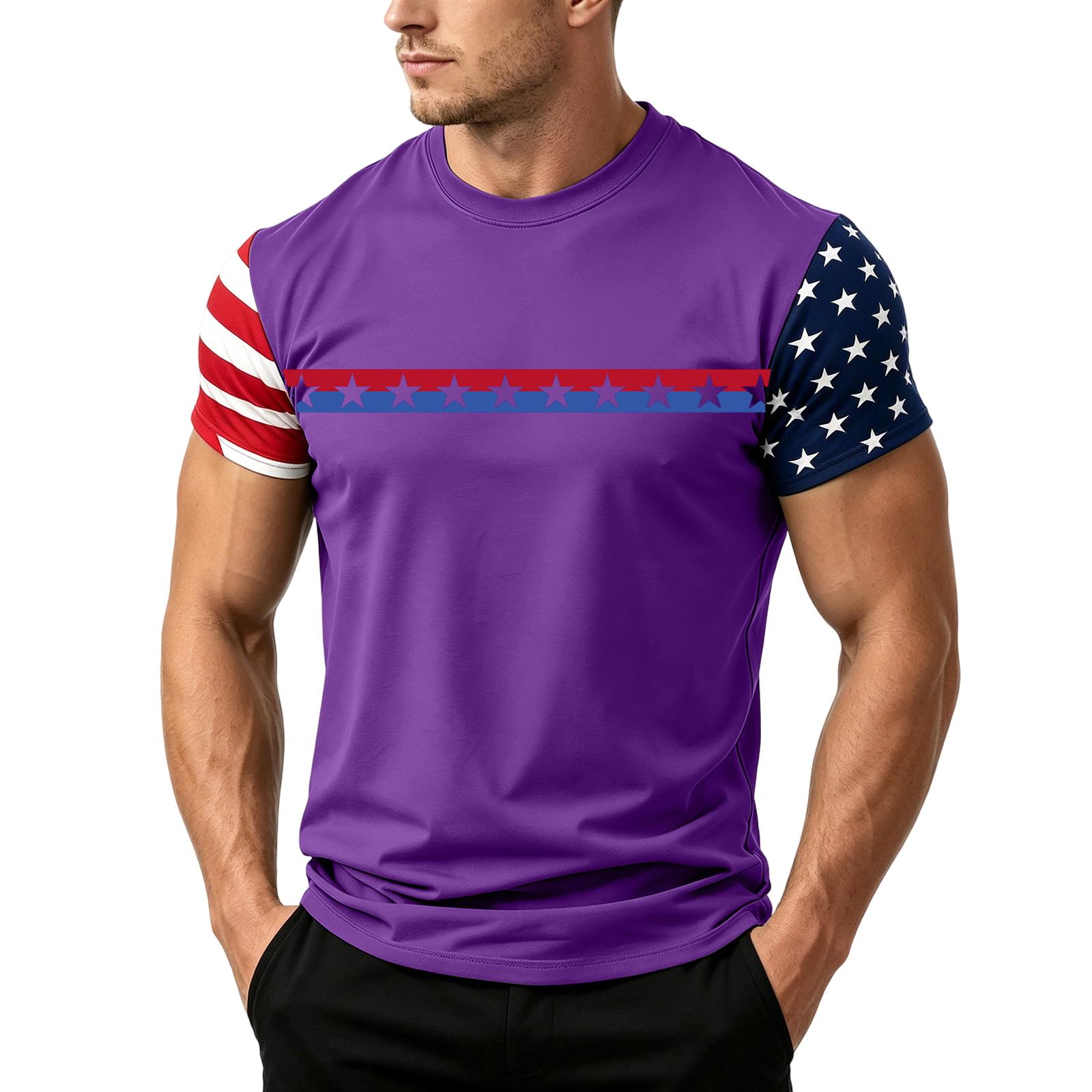 Men s Casual Short Sleeve T Shirt Loose Fit Crew Neck Lightweight Summer Daily Wear Tee with Flag Pattern Sleeve Design L фіолетовий
Men s Casual Short Sleeve T Shirt Loose Fit Crew Neck Lightweight Summer Daily Wear Tee with Flag Pattern Sleeve Design L фіолетовий