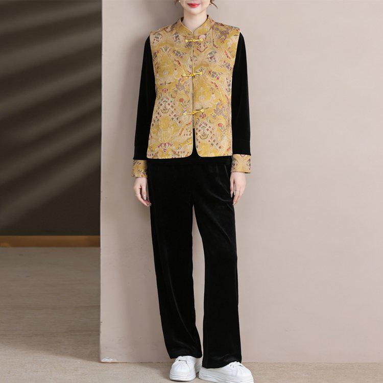 2026 Elegant Spring Vest Set: Golden Velvet Three-Piece for Middle-Aged & Elderly XL (80-105 kg)
2026 Elegant Spring Vest Set: Golden Velvet Three-Piece for Middle-Aged & Elderly XL (80-105 kg)