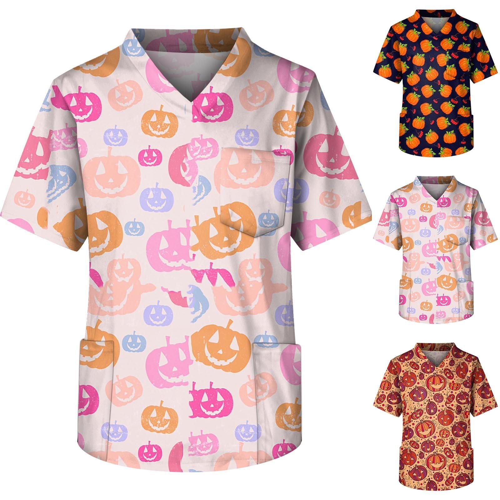 Plus Size Halloween Printed Scrub Working Uniform Tops For Men s Cross V-Neck Short Sleeve Fun T-Shirts Workwear Tee With Pockets L
Plus Size Halloween Printed Scrub Working Uniform Tops For Men s Cross V-Neck Short Sleeve Fun T-Shirts Workwear Tee With Pockets L