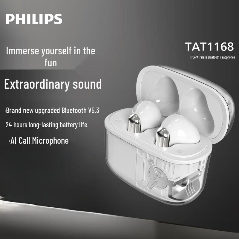 Philips TAT1168 True Wireless Bluetooth Earbuds
Philips TAT1168 True Wireless Bluetooth Earbuds