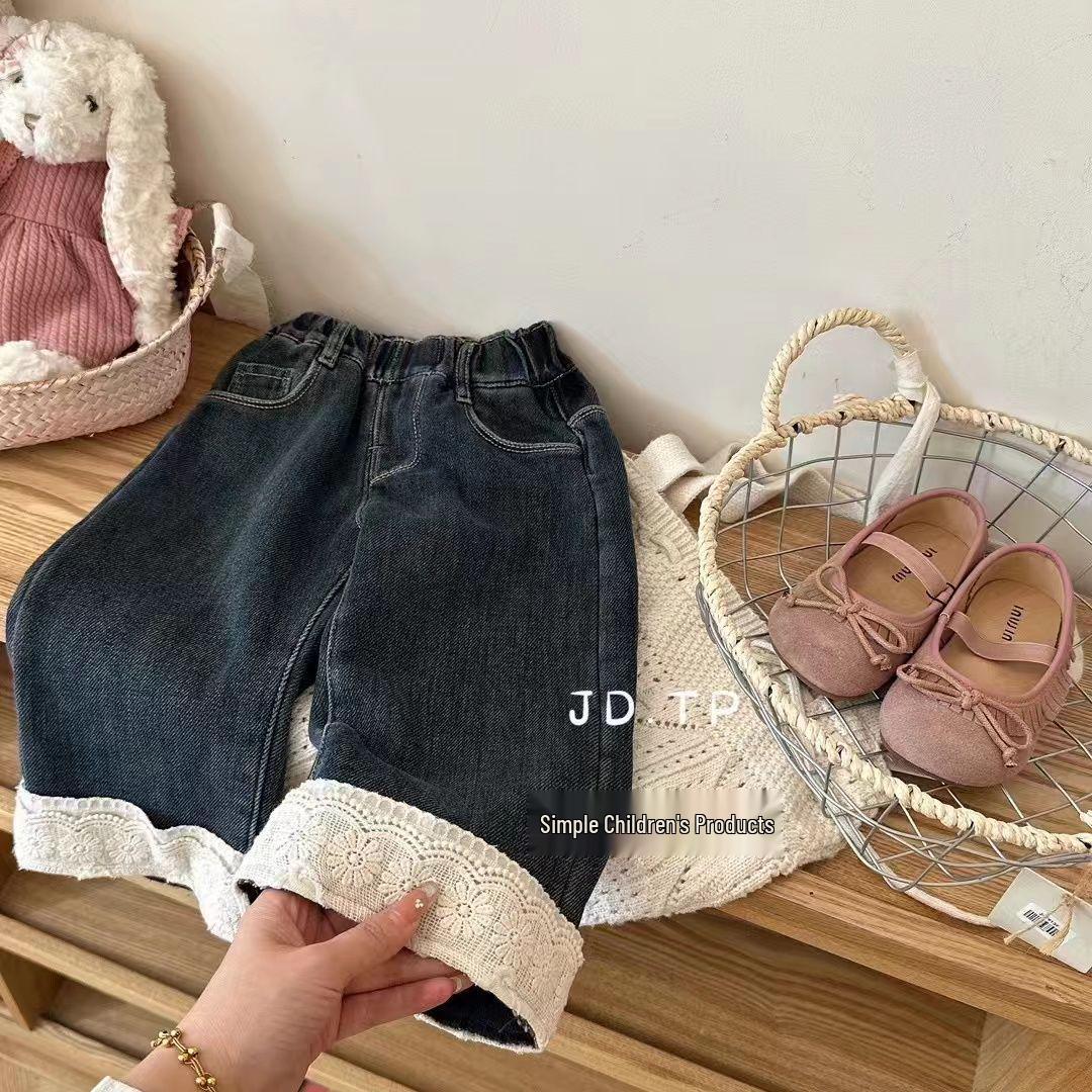 Autumn/Winter 2024 Girls Plush-Lined Loose Straight Jeans: Stylish, Thickened Wide-Leg Pants for Baby Girls Size 90
Autumn/Winter 2024 Girls Plush-Lined Loose Straight Jeans: Stylish, Thickened Wide-Leg Pants for Baby Girls Size 90