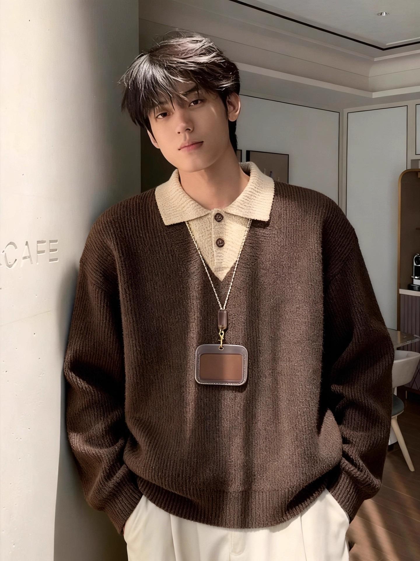 Men s Autumn/Winter 2025 Two-Piece Collar Sweater - Old Money Style & High Intellect Knitwear Medium кавовий
Men s Autumn/Winter 2025 Two-Piece Collar Sweater - Old Money Style & High Intellect Knitwear Medium кавовий