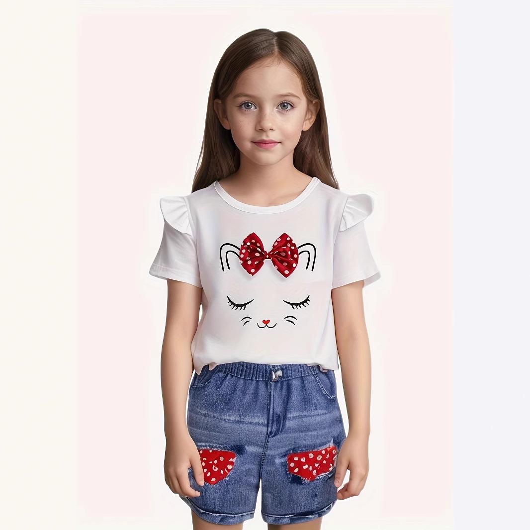 Girls Fashion Set Summer Children s Casual Bow Cute Rabbit Print Short Sleeve Set 7-8Y білий
Girls Fashion Set Summer Children s Casual Bow Cute Rabbit Print Short Sleeve Set 7-8Y білий