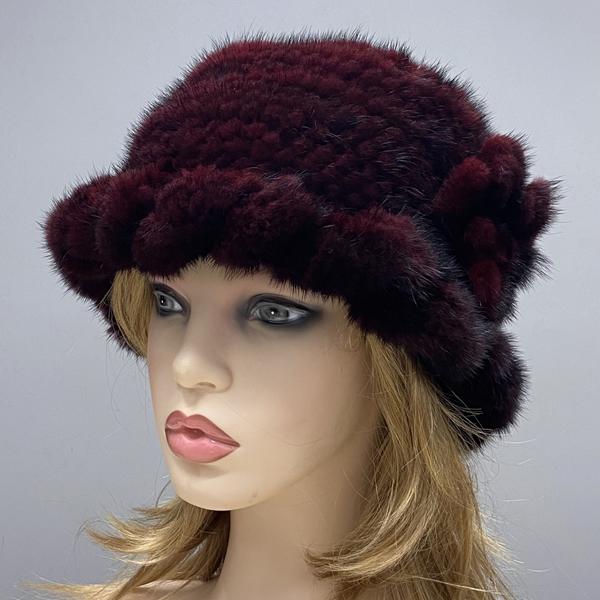 Winter Fur Hats for Women Fedoras Floral knitted Warm Headwear Natural Mink Fur Bucket Hat One Size винний
Winter Fur Hats for Women Fedoras Floral knitted Warm Headwear Natural Mink Fur Bucket Hat One Size винний