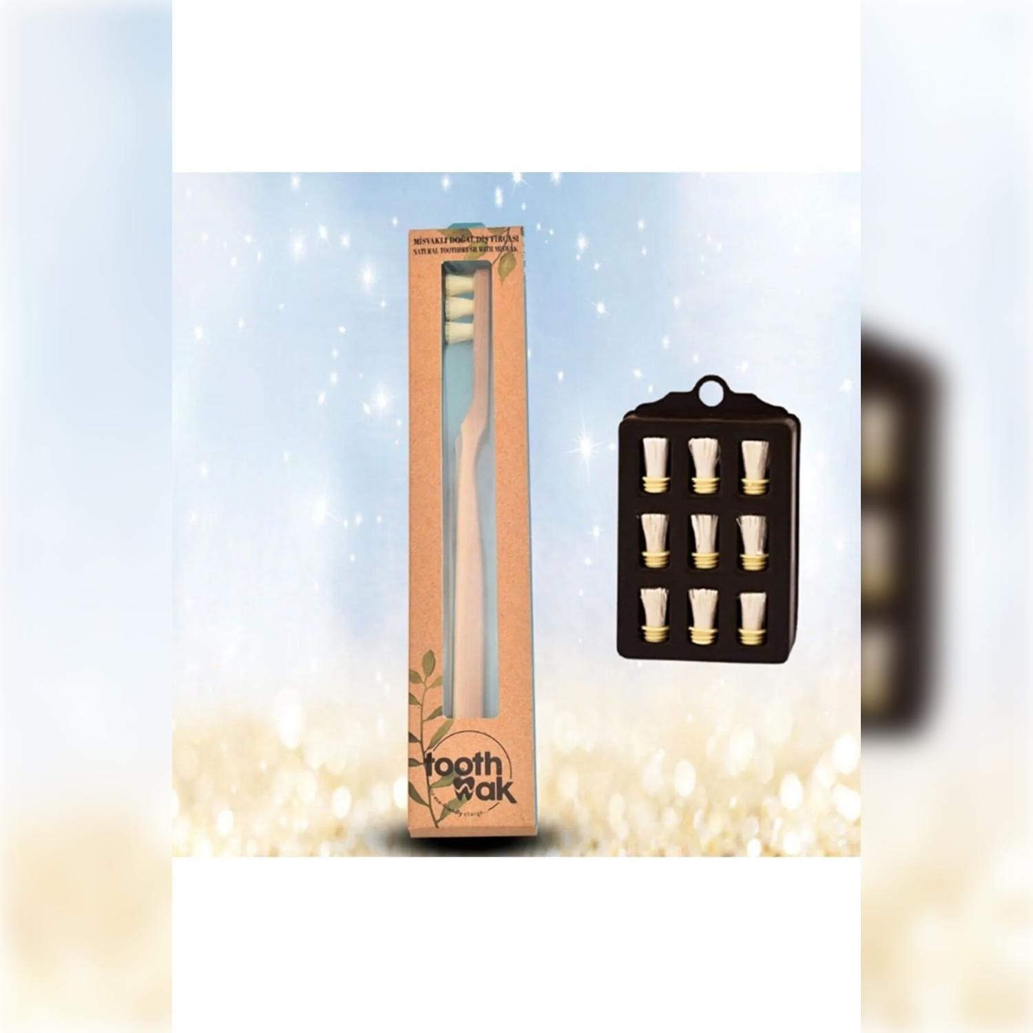 Natural Toothbrush – Miswak-Head Classic Brush with 9 Replacement Heads
Natural Toothbrush – Miswak-Head Classic Brush with 9 Replacement Heads