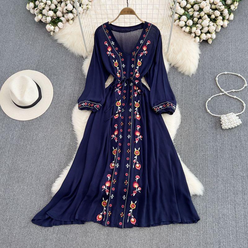 Waist-Controlled Lace-up A- line Elegance Seaside Holiday Beach Dress Navy blue All yards
Waist-Controlled Lace-up A- line Elegance Seaside Holiday Beach Dress Navy blue All yards