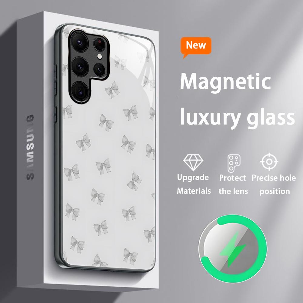 Fashion Silver Bow Design Phone Case For Samsung S25 S24 S23 S22 S21 S20 Plus Ultra Note20 Glass Magnetic Case Samsung S23 Plus
Fashion Silver Bow Design Phone Case For Samsung S25 S24 S23 S22 S21 S20 Plus Ultra Note20 Glass Magnetic Case Samsung S23 Plus