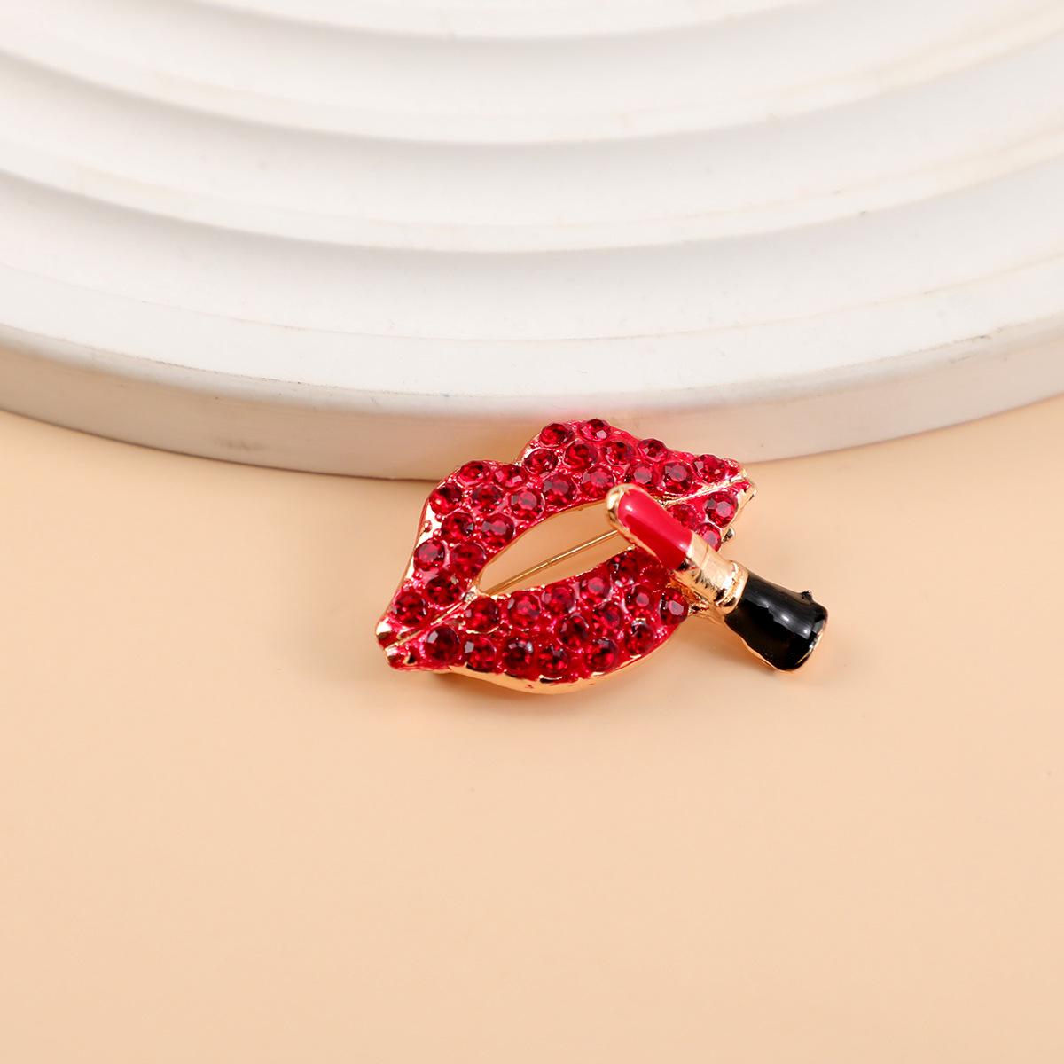 European & American Creative Style Full Diamond Lipstick Brooch - Trendy Fashion Accessory for Clothes
European & American Creative Style Full Diamond Lipstick Brooch - Trendy Fashion Accessory for Clothes