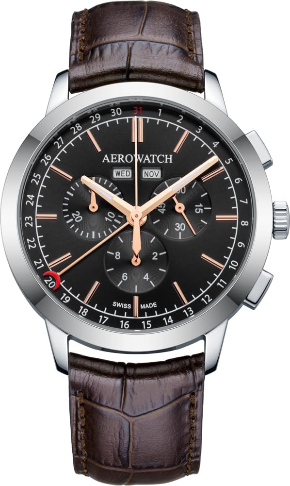 Aerowatch A89992 AA03 Pointer Swiss Brown Men s Watch, Chronograph, Date, Made, чорний
Aerowatch A89992 AA03 Pointer Swiss Brown Men s Watch, Chronograph, Date, Made, чорний