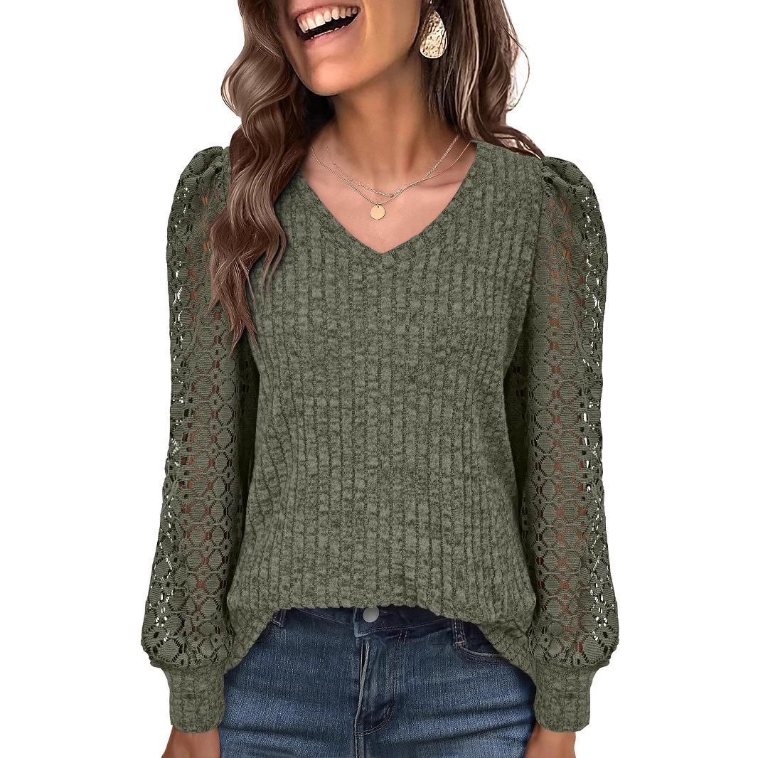 Autumn Women s Patchwork V-Neck Lace Top - Casual Long Sleeve Solid Color Shirt Small армія зелений колір
Autumn Women s Patchwork V-Neck Lace Top - Casual Long Sleeve Solid Color Shirt Small армія зелений колір