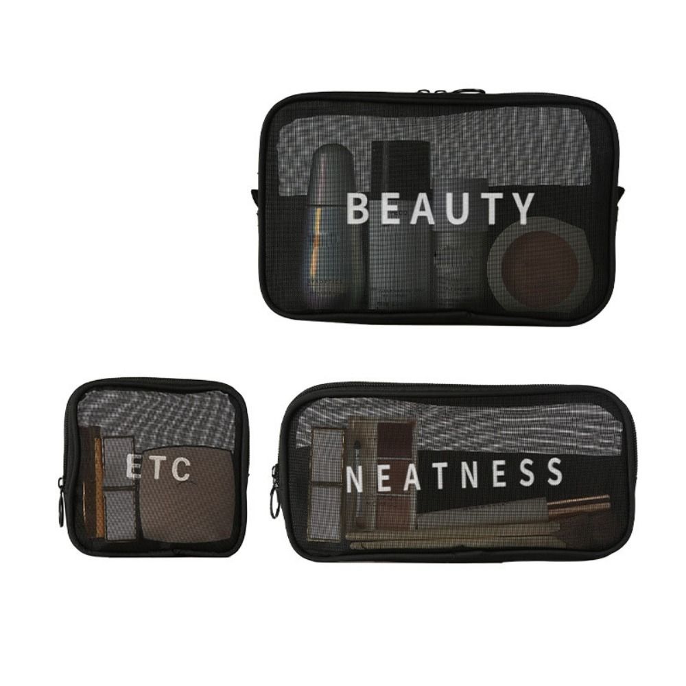 3pcs Zipper Mesh Cosmetic Bag Solid Color Handheld Makeup Pouch Simple Transparent Makeup Bag Lady рожевий
3pcs Zipper Mesh Cosmetic Bag Solid Color Handheld Makeup Pouch Simple Transparent Makeup Bag Lady рожевий