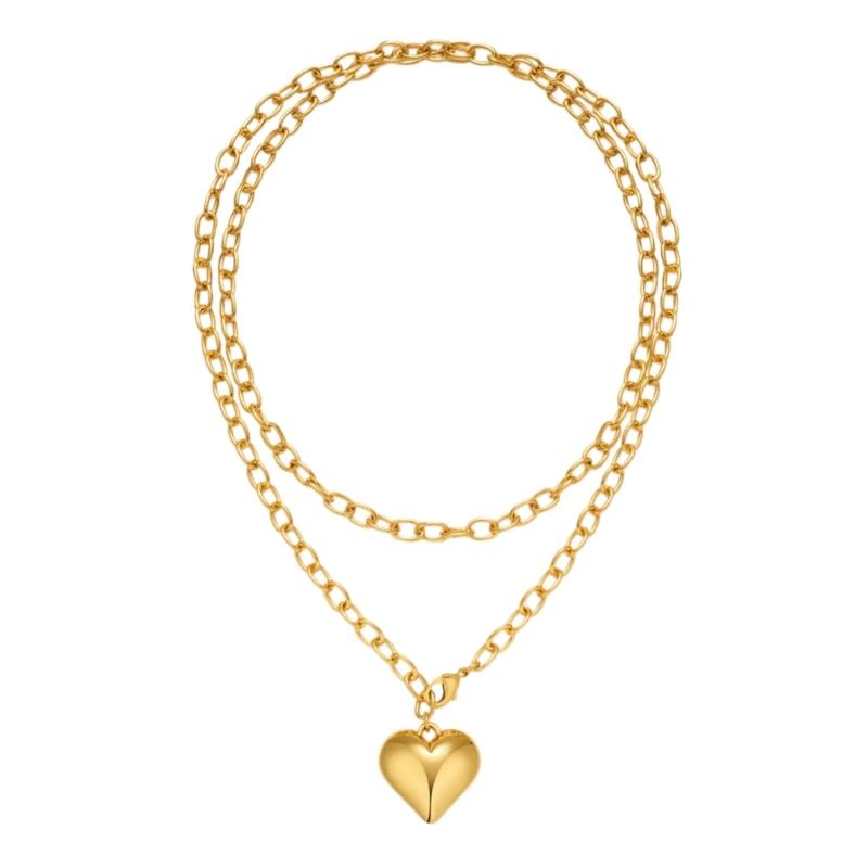 Double Layering Heart Necklace In Copper Adjustable Chain For Women Fashion Collarbone Chain Jewelry Gift 1
Double Layering Heart Necklace In Copper Adjustable Chain For Women Fashion Collarbone Chain Jewelry Gift 1