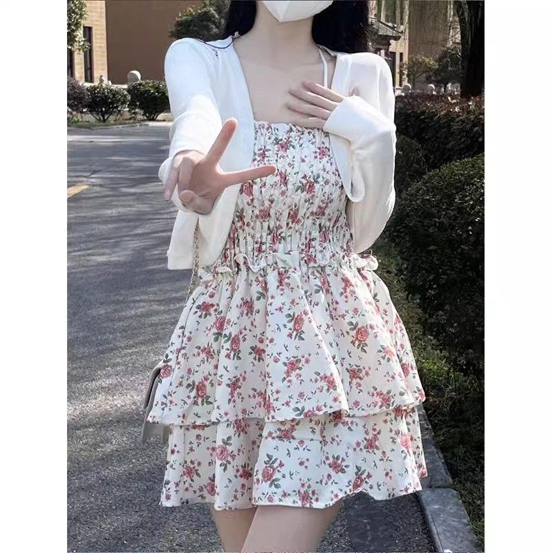 Meilade 2026 Summer Floral Waist-Cinched A-line Dress with Spaghetti Straps & Cardigan Two-Piece Set S (Approx. 42.5-47.5 kg)
Meilade 2026 Summer Floral Waist-Cinched A-line Dress with Spaghetti Straps & Cardigan Two-Piece Set S (Approx. 42.5-47.5 kg)