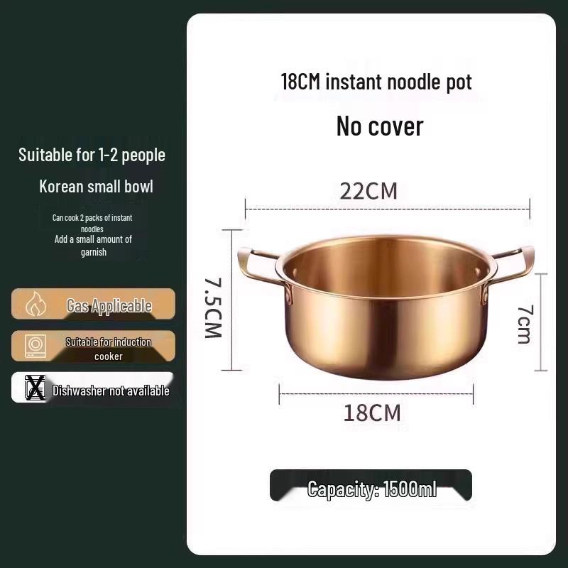 Stainless Steel Double Handle Korean Ramen Pot for Induction Cookers 18cm
Stainless Steel Double Handle Korean Ramen Pot for Induction Cookers 18cm