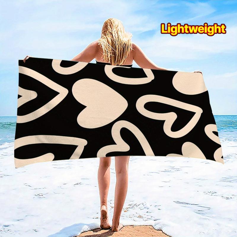 1pc Heart Pattern Beach Towel Ultra-Soft Microfiber Quick-Dry Bath Mat for Beach,Black with White Heart Design,Beach Accessories W40*H60(CM)
1pc Heart Pattern Beach Towel Ultra-Soft Microfiber Quick-Dry Bath Mat for Beach,Black with White Heart Design,Beach Accessories W40*H60(CM)