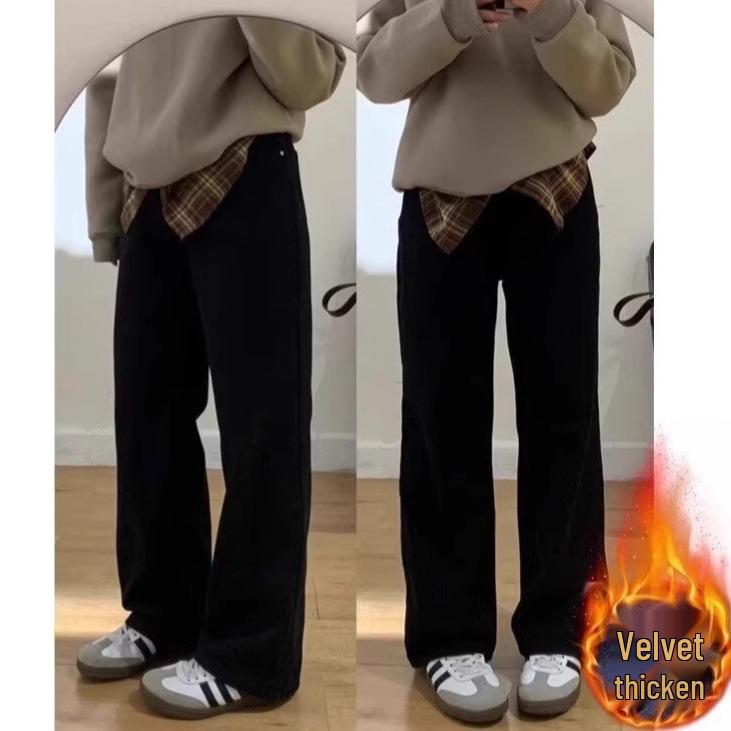 Women s Black High Waist Fleece-Lined Wide Leg Jeans - Autumn/Winter, Plus Size, Pear-Shaped, Slimming, Straight Leg. M
Women s Black High Waist Fleece-Lined Wide Leg Jeans - Autumn/Winter, Plus Size, Pear-Shaped, Slimming, Straight Leg. M