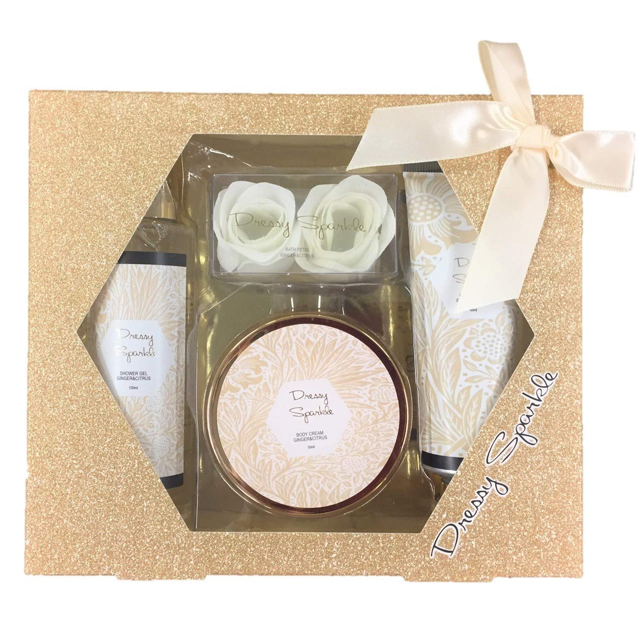 Japan Grand Champagne Dressy Sparkle Glitter Bath Gift Set Gold Ginger Citrus Scent 1 Set Body Soap Ginger Citrus Scent 5 Assorted & &
Japan Grand Champagne Dressy Sparkle Glitter Bath Gift Set Gold Ginger Citrus Scent 1 Set Body Soap Ginger Citrus Scent 5 Assorted & &