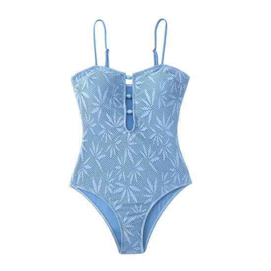 Women Monokini Sexy Tight Fit Sling Backless Design Summer Bohemian Beachwear Lace Design One-Piece Swimsuit S светло-синий
Women Monokini Sexy Tight Fit Sling Backless Design Summer Bohemian Beachwear Lace Design One-Piece Swimsuit S светло-синий