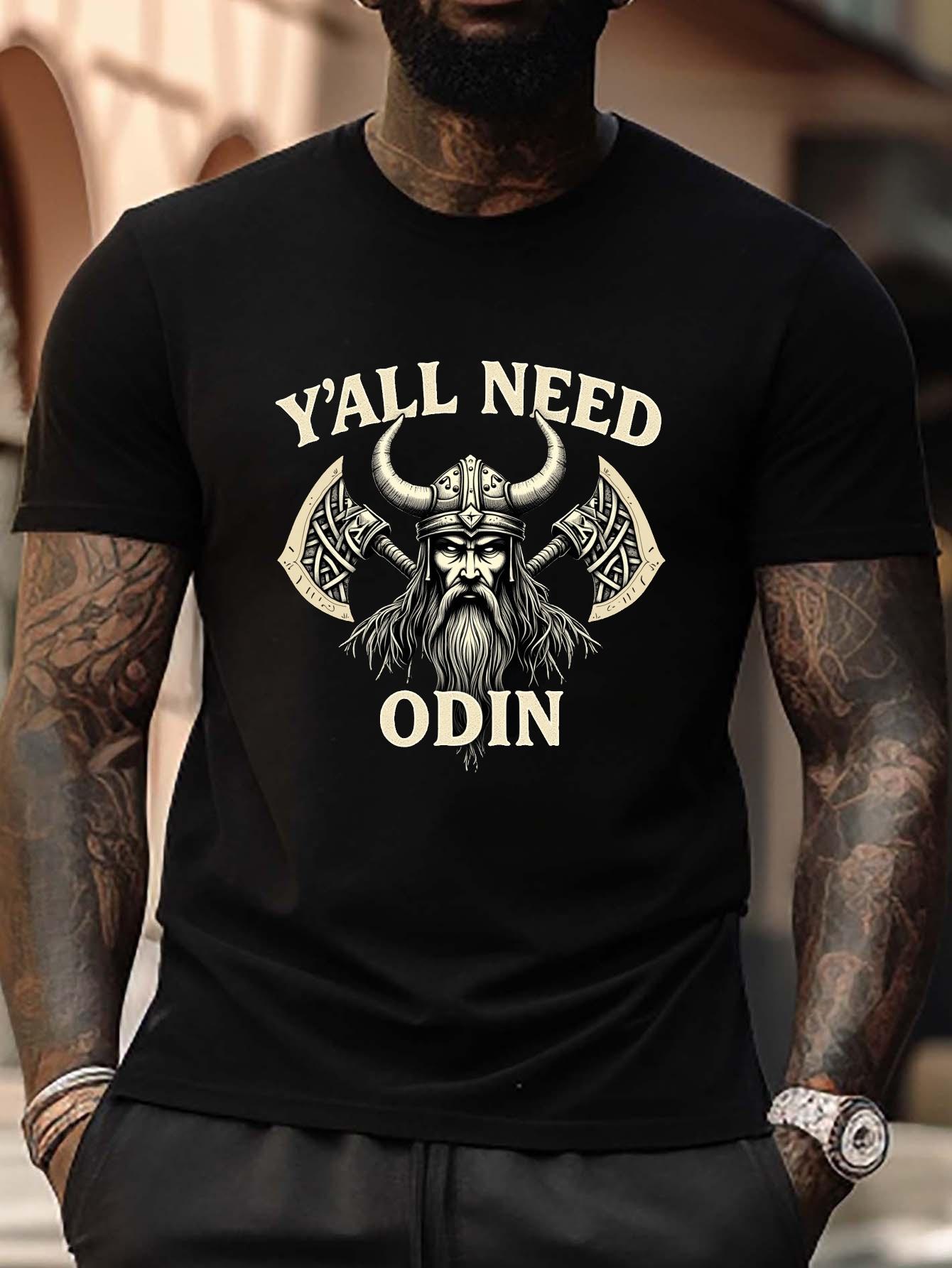 Odin Viking God with Axes Graphic T-shirt for Men - Plus Size Black & Golden Norse Mythology Design M
Odin Viking God with Axes Graphic T-shirt for Men - Plus Size Black & Golden Norse Mythology Design M
