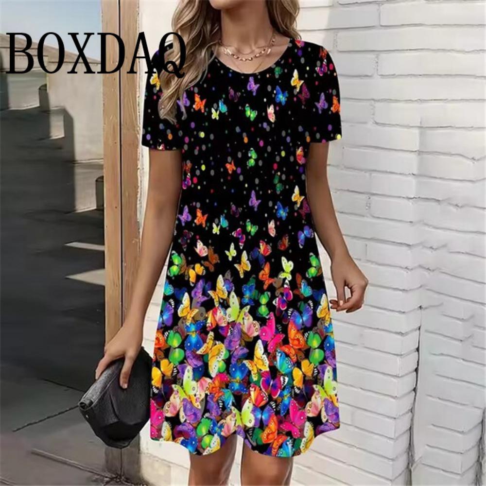 3D Butterfly Print Dress For Summer Women Party O-Neck Short Sleeve Dress Sundress Casual Elegant Ladies Loose Mini Dresses S
3D Butterfly Print Dress For Summer Women Party O-Neck Short Sleeve Dress Sundress Casual Elegant Ladies Loose Mini Dresses S