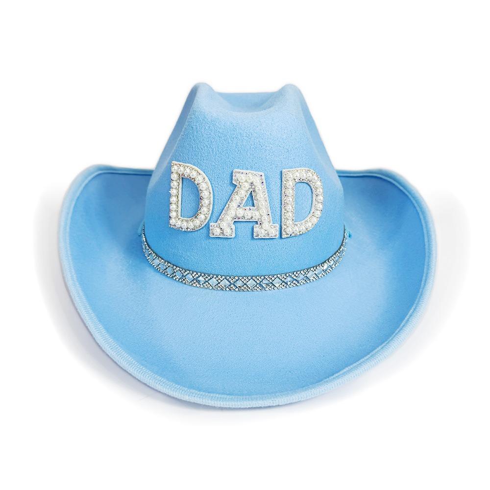 Vintage Western Cowboy Hat Rhinestone Letters Jazz Hat MOM DAD Cowboy Hat For Gender Reveal Party Blue DAD
Vintage Western Cowboy Hat Rhinestone Letters Jazz Hat MOM DAD Cowboy Hat For Gender Reveal Party Blue DAD