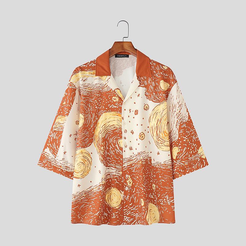 INCERUN Men Lapel Neck Short Sleeve Abstract Print Casual Loose Shirts 3XL оранжевый
INCERUN Men Lapel Neck Short Sleeve Abstract Print Casual Loose Shirts 3XL оранжевый