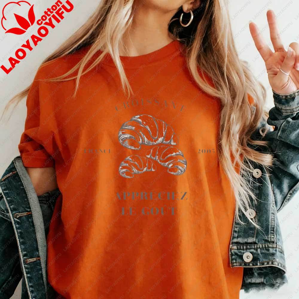 Croissant Appréciez Le Goût France 2005 TShirt Vintage French Food Cotton for Women Summer Tops Parisian Streetwear T Shirts S
Croissant Appréciez Le Goût France 2005 TShirt Vintage French Food Cotton for Women Summer Tops Parisian Streetwear T Shirts S