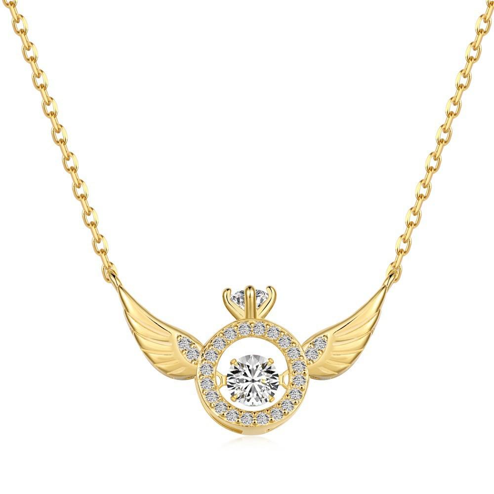 S925 Sterling Silver Angel Wings Necklace with Zircon and Beating Heart Pendant 925 Silver
S925 Sterling Silver Angel Wings Necklace with Zircon and Beating Heart Pendant 925 Silver