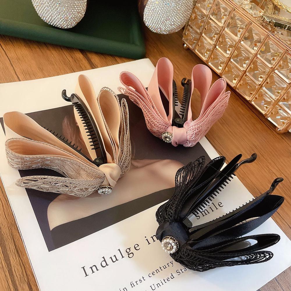 Temperament Sweet Korean Solid Lace Women Bow Hairpin Ponytail Holder Vertical Clip Banana Clip C
Temperament Sweet Korean Solid Lace Women Bow Hairpin Ponytail Holder Vertical Clip Banana Clip C