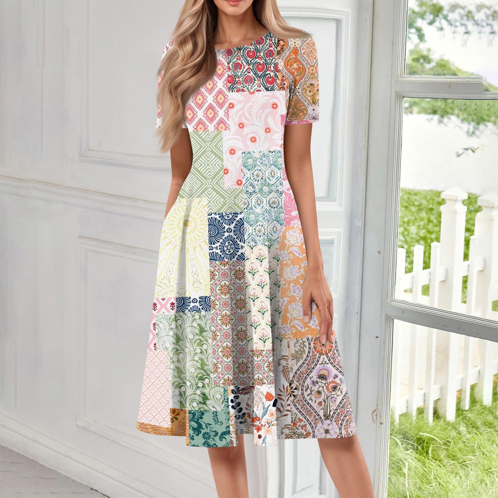 Women Casual Printed Round Neck Long Dress L
Women Casual Printed Round Neck Long Dress L