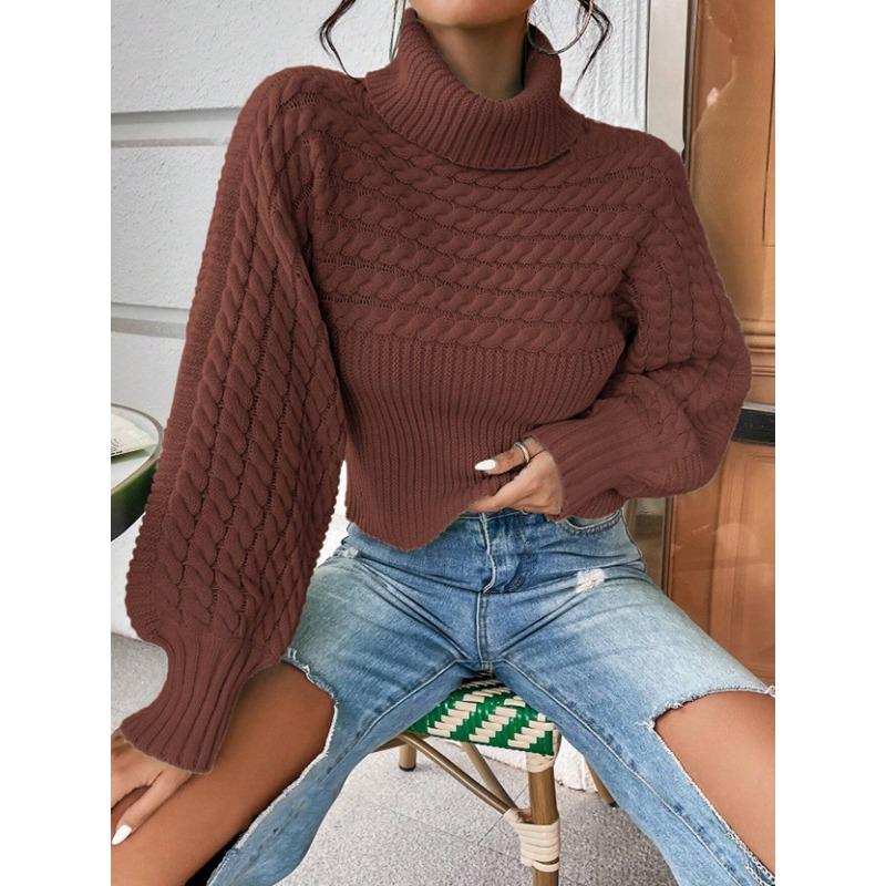 Осенне-зимний пуловер с высоким воротником, свитер с длинными рукавами, однотонный вязаный свитер-топ для женщин 3XL темно-коричневого
Осенне-зимний пуловер с высоким воротником, свитер с длинными рукавами, однотонный вязаный свитер-топ для женщин 3XL темно-коричневого
