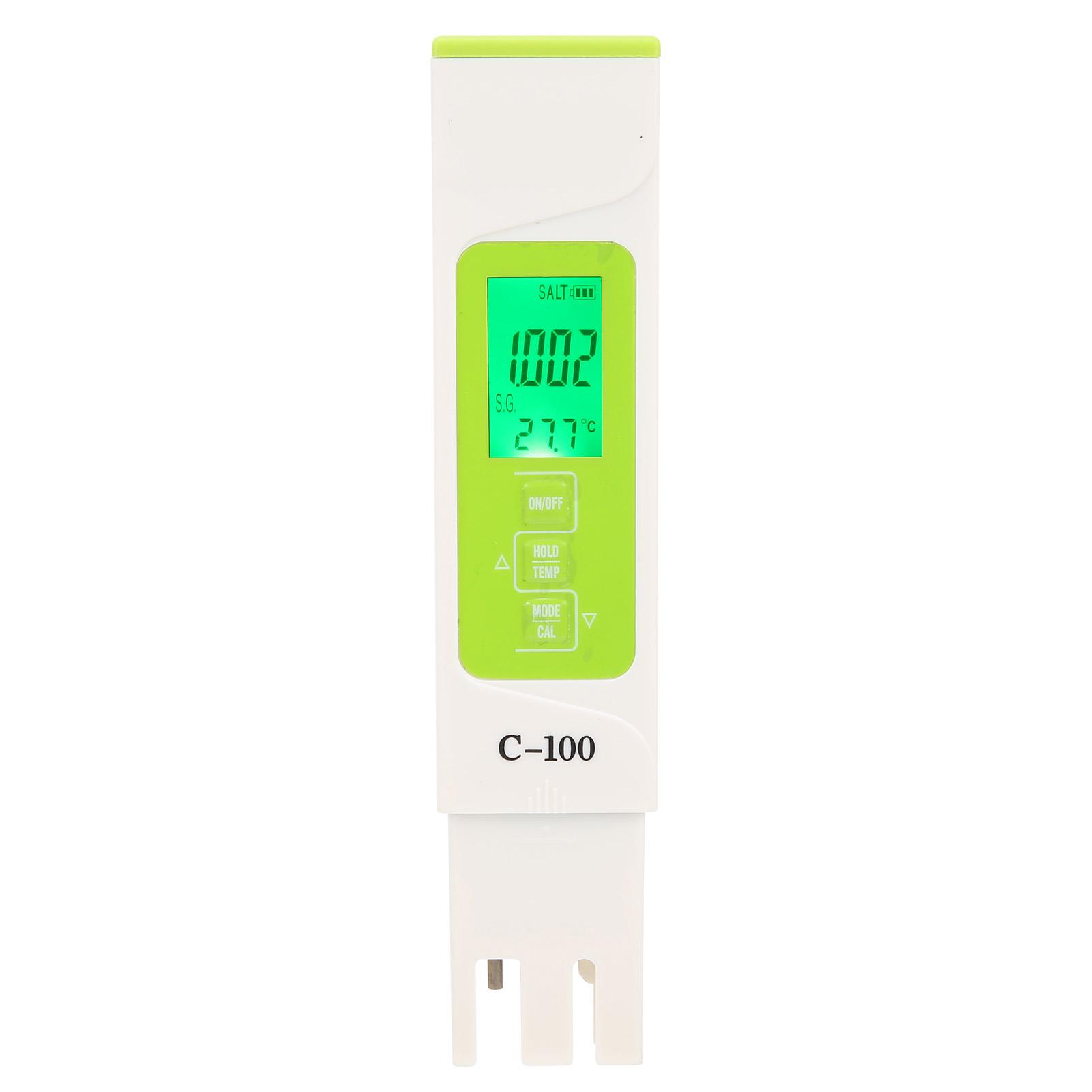 C‑100 Multifunctional Water Quality Test Pen 5 In 1 High Accuracy Temperature Salinity TDS EC SG Tester
C‑100 Multifunctional Water Quality Test Pen 5 In 1 High Accuracy Temperature Salinity TDS EC SG Tester