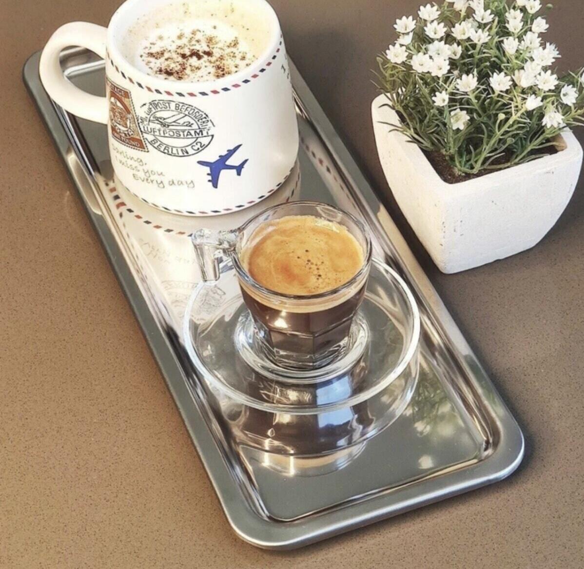 2-Piece Luxury Stainless Steel Rectangular Coffee Serving Tray Plate 33 Cm X 13 Cm 2 Pcs сірий колір
2-Piece Luxury Stainless Steel Rectangular Coffee Serving Tray Plate 33 Cm X 13 Cm 2 Pcs сірий колір