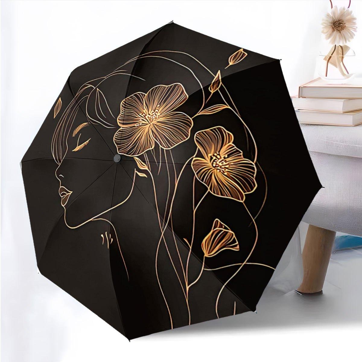 Women S Automatic Open/Close Umbrella - Elegant Black & Golden Floral design, Compact Folding Umbrella with Minimalist Line Ar (as the picture,Iron&8K)
Women S Automatic Open/Close Umbrella - Elegant Black & Golden Floral design, Compact Folding Umbrella with Minimalist Line Ar (as the picture,Iron&8K)