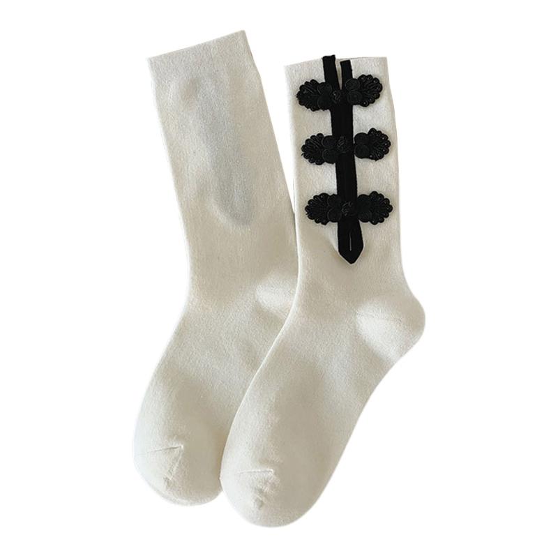 Womens Casual Crew Socks, Chinese Style Cheongsam Buckle Design Ladies Socks Solid Color Cotton Calf Socks One Size белый
Womens Casual Crew Socks, Chinese Style Cheongsam Buckle Design Ladies Socks Solid Color Cotton Calf Socks One Size белый