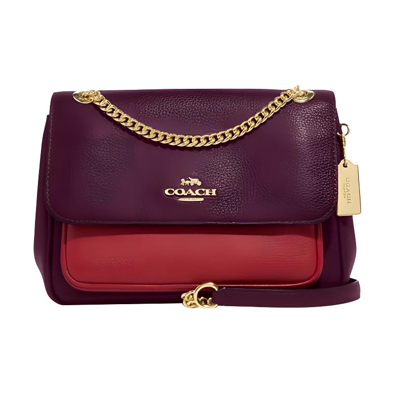 COACH Klare 26 Color Block Buckle Flap Closure Calf Leather Crossbody Shoulder Bag Medium Women s Boysenberry and Red червоний
COACH Klare 26 Color Block Buckle Flap Closure Calf Leather Crossbody Shoulder Bag Medium Women s Boysenberry and Red червоний