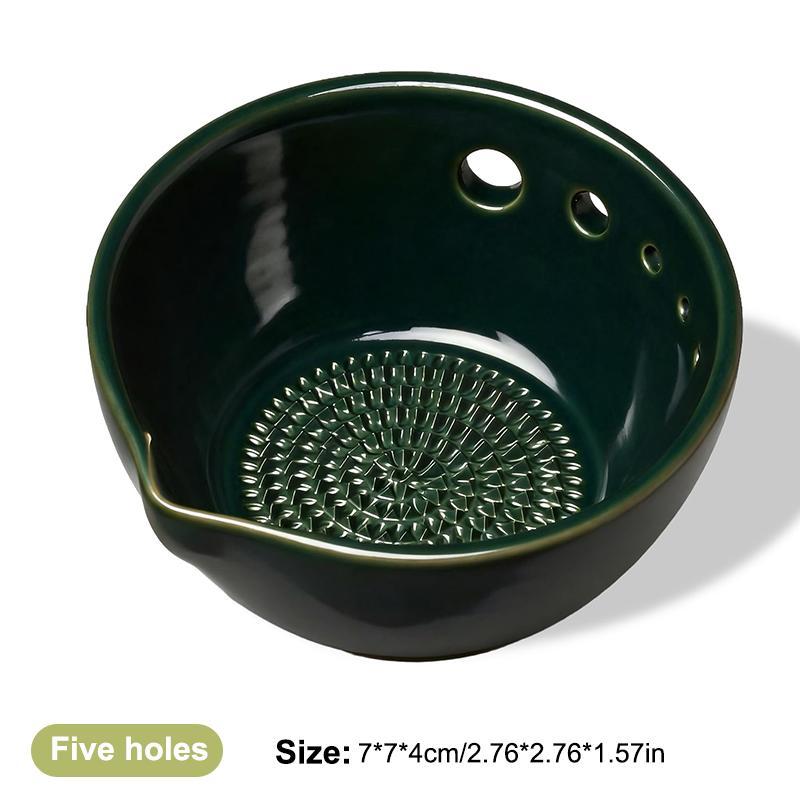 Handmade Garlic Grater Herb Stripper Bowl, 2-in-1 Herb Stripper And Garlic Grater Bowl, Different Sizes Of Round Holes D
Handmade Garlic Grater Herb Stripper Bowl, 2-in-1 Herb Stripper And Garlic Grater Bowl, Different Sizes Of Round Holes D