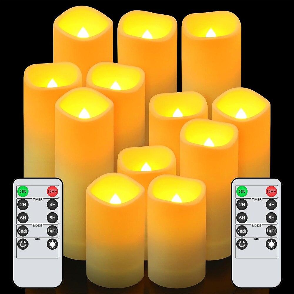 12Pack LED Flameless Candle Lights Simulated Flame Flickering Tea Light With Remote Control For Home Decoration Battery Operated
12Pack LED Flameless Candle Lights Simulated Flame Flickering Tea Light With Remote Control For Home Decoration Battery Operated