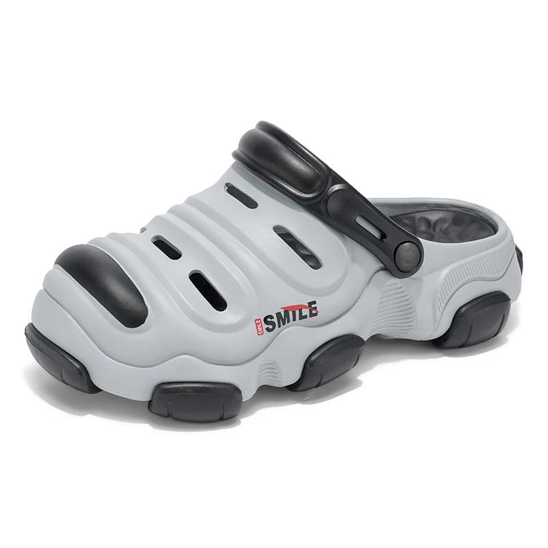 Мода 2025 Мужская обувь Тапочки Мужские Садовые Плоские Сандалии Сандалии на платформе Мужские Летние Сандалии Мужские Кроссовки Уличные Шлепанцы Домашние Сабо 39-40 чёрный