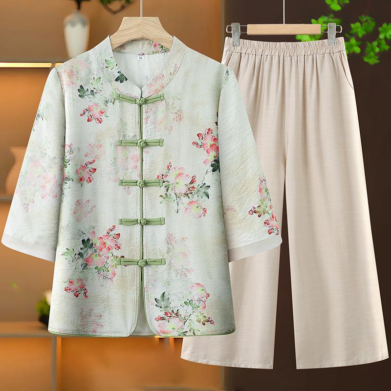 2025 Women s Chinese Style Retro Print Tea Suit: Loose Three-Quarter Sleeve Frog Button Cardigan Shirt. XXXL for 125-135 jin
2025 Women s Chinese Style Retro Print Tea Suit: Loose Three-Quarter Sleeve Frog Button Cardigan Shirt. XXXL for 125-135 jin