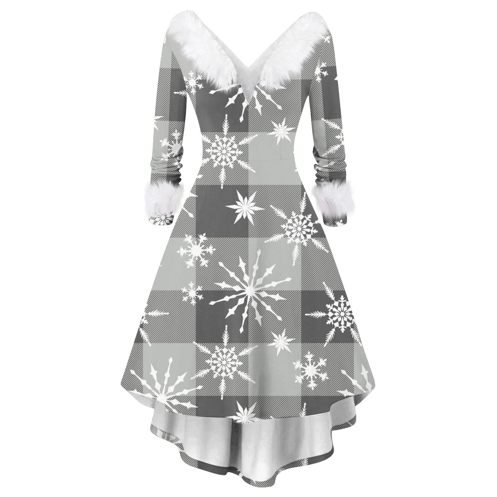 Женское модное повседневное платье с V-образным вырезом и рождественским принтом с длинным рукавом XL
Женское модное повседневное платье с V-образным вырезом и рождественским принтом с длинным рукавом XL