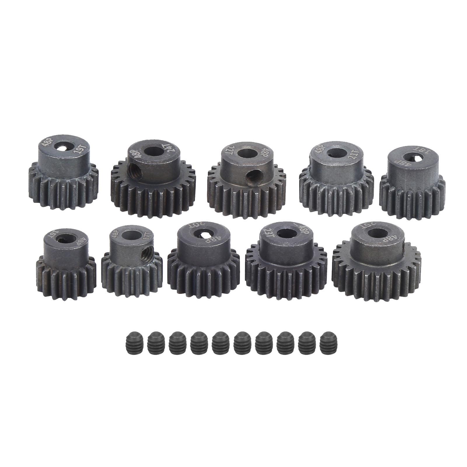 10Pcs/Set 16T-25T 7075 48P Steel RC Car Motor Gear Pinion for 1/8 1/10 Brushless Motor
10Pcs/Set 16T-25T 7075 48P Steel RC Car Motor Gear Pinion for 1/8 1/10 Brushless Motor