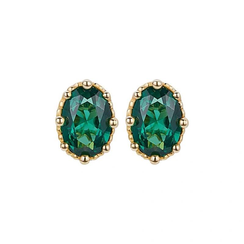 Real 925 Sterling Silver Gold Plated Emerald Oval Gem Stud Earrings for Women - Vintage Rivet Edge Luxury Fashion Jewelry золотой
Real 925 Sterling Silver Gold Plated Emerald Oval Gem Stud Earrings for Women - Vintage Rivet Edge Luxury Fashion Jewelry золотой
