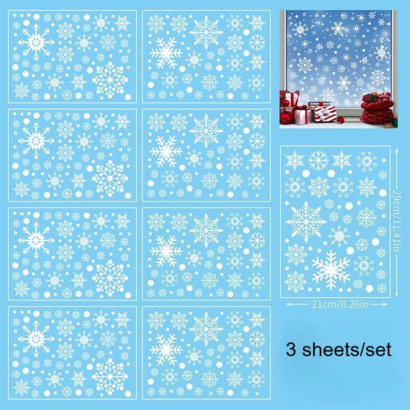 8 листов Классические белые наклейки на окна «Снежинки», Многоразовая ПВХ-пленка с основой для электростатической адгезии, Рождественские украшения
8 листов Классические белые наклейки на окна «Снежинки», Многоразовая ПВХ-пленка с основой для электростатической адгезии, Рождественские украшения