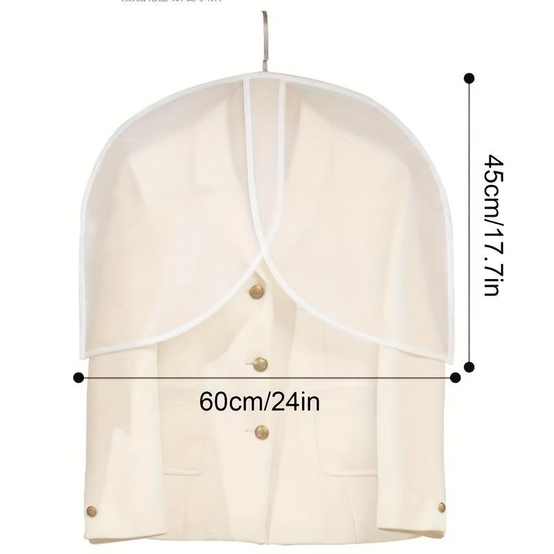 White PVC Garment Covers Translucent Breathable Suit Dust Covers Shoulder Protectors for Clothes Coats Jackets Wardrobe Storage
White PVC Garment Covers Translucent Breathable Suit Dust Covers Shoulder Protectors for Clothes Coats Jackets Wardrobe Storage