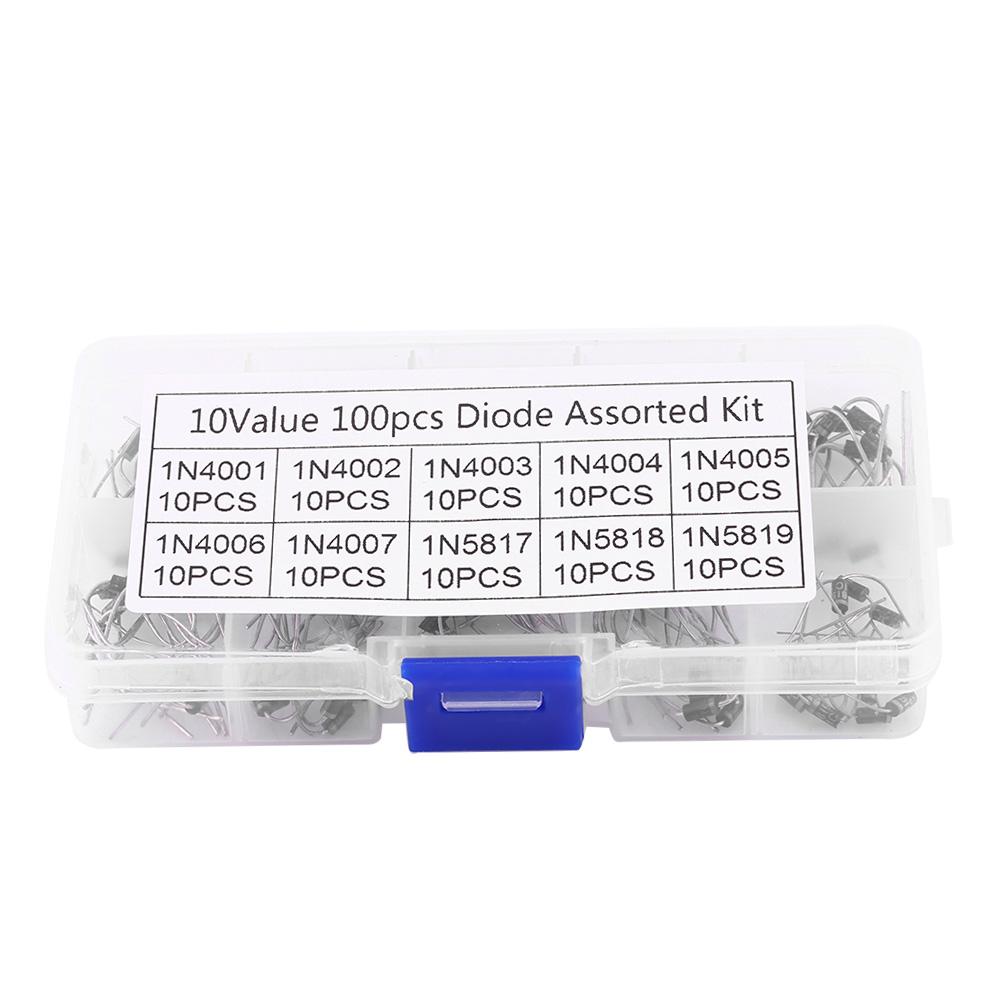 100pcs 10Values Rectifier Diode Assortment Electronic Kit 1N4001~1N4007 1N5817~1N5819 With Box
100pcs 10Values Rectifier Diode Assortment Electronic Kit 1N4001~1N4007 1N5817~1N5819 With Box