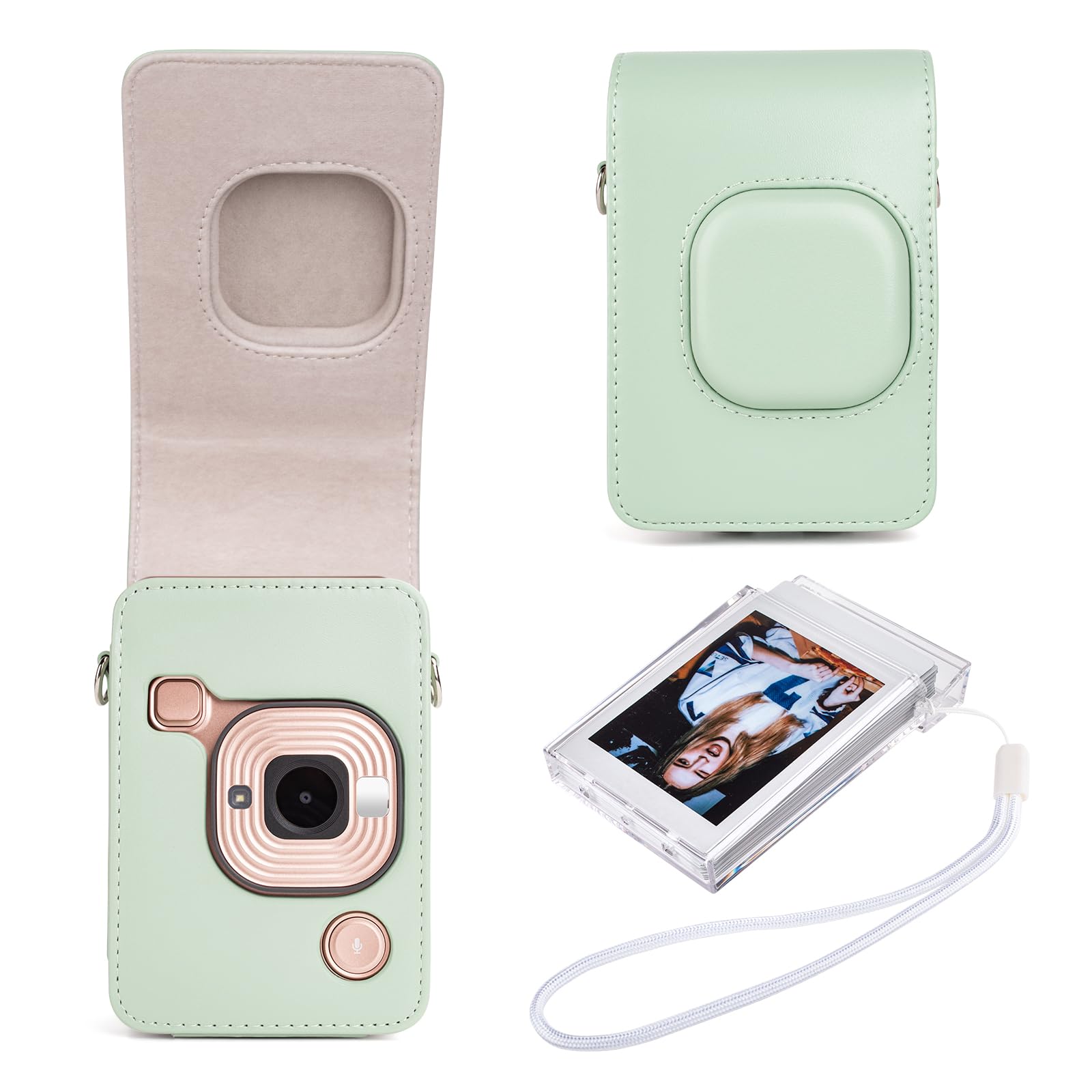 HIYQIN Case for Fujifilm Instax Mini LiPLAY, Protective Bag for Instax Mini LiPLAY, with Shoulder Strap and Mini Photo Storage Box, PU Leather (Green)
HIYQIN Case for Fujifilm Instax Mini LiPLAY, Protective Bag for Instax Mini LiPLAY, with Shoulder Strap and Mini Photo Storage Box, PU Leather (Green)